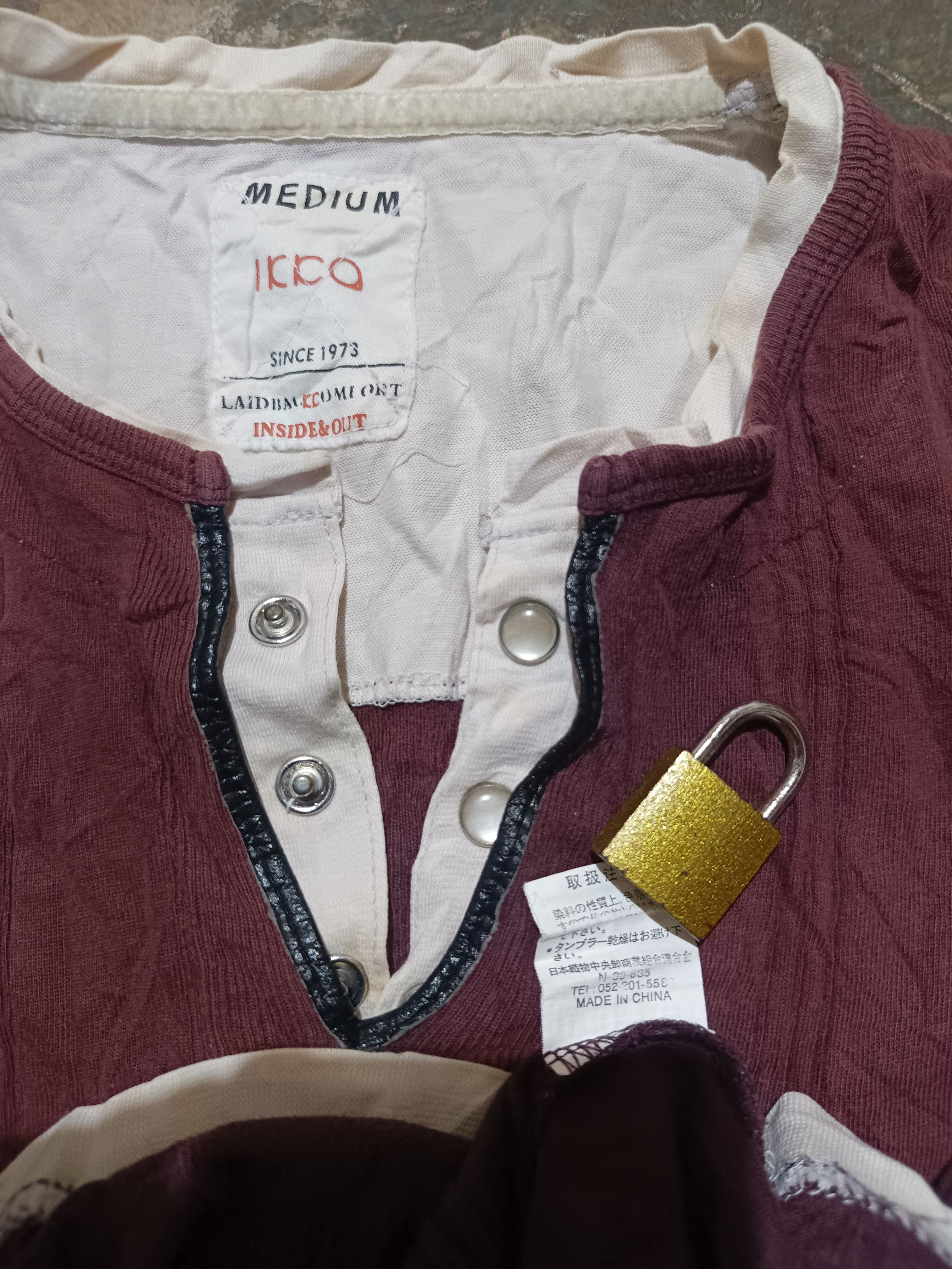 Japanese Brand Ikka double layered henley top Size US M / EU 48-50 / 2 - 6 Thumbnail