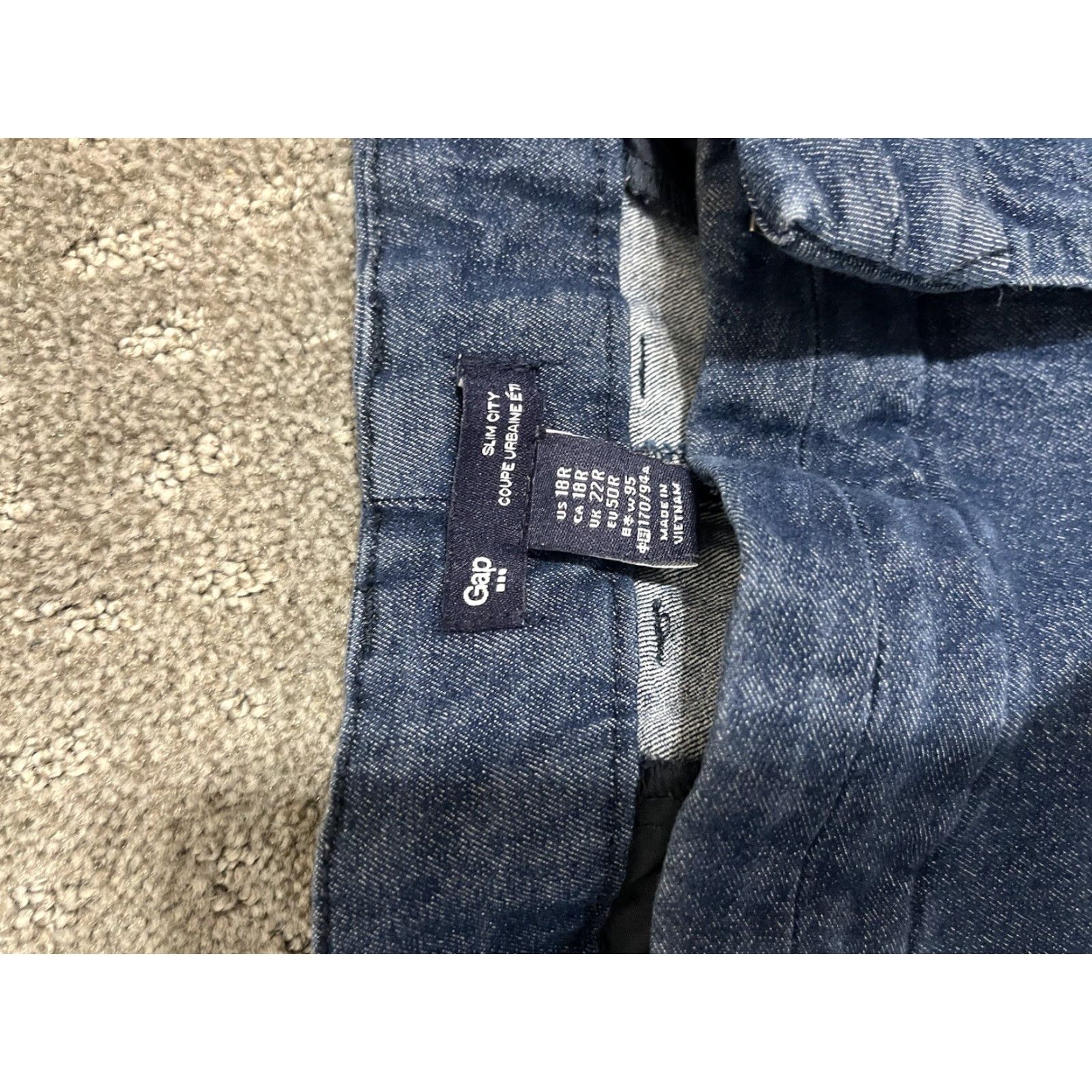 Gap VINTAGE Gap Slim City Womens Pants 18R Chino Straight Leg Blue 90s City Theme Womens Regular Size 18 Size 40" / US 18 - 5 Thumbnail