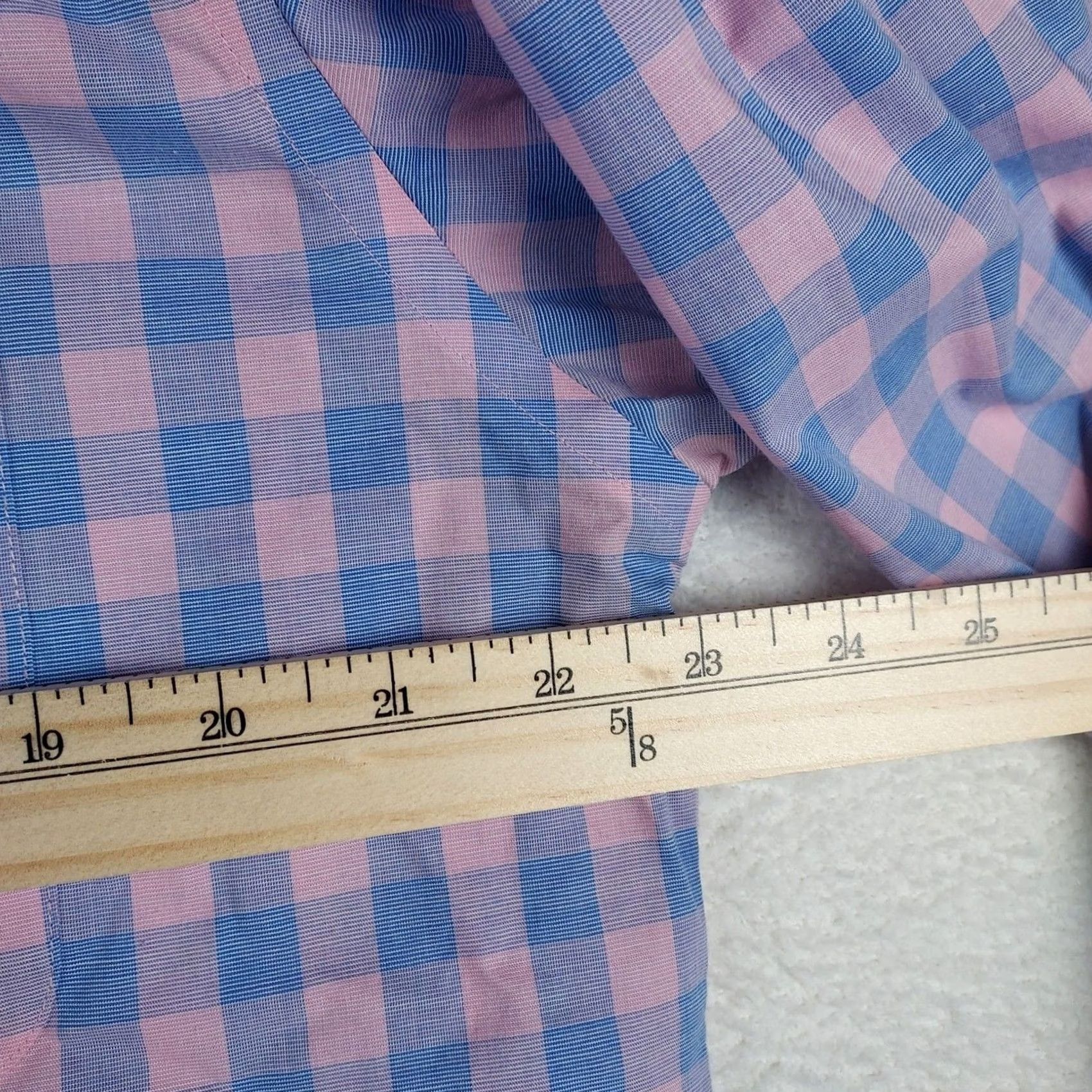 Stafford Stafford Dress Shirt Pink Blue Gingham 16 Regular Mens Long Sleeve Button-Down Collared Travel Business Knit? Size 42R - 7 Thumbnail