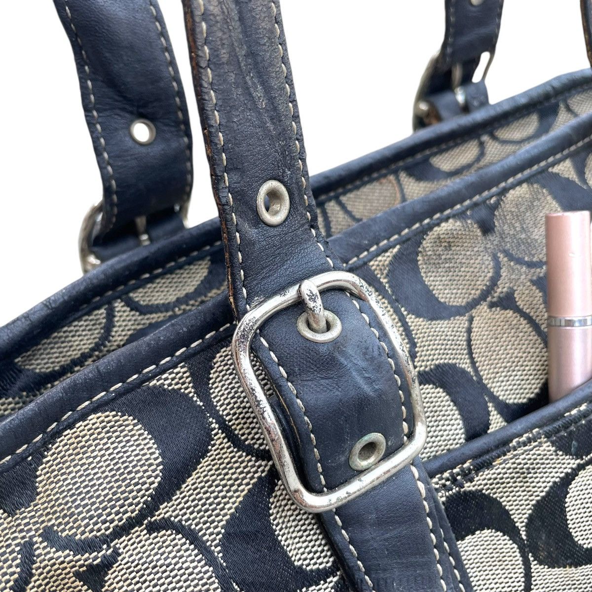 Coach COACH MONOGRAM CANVAS / LEATHER HANDBAG Size ONE SIZE - 4 Thumbnail