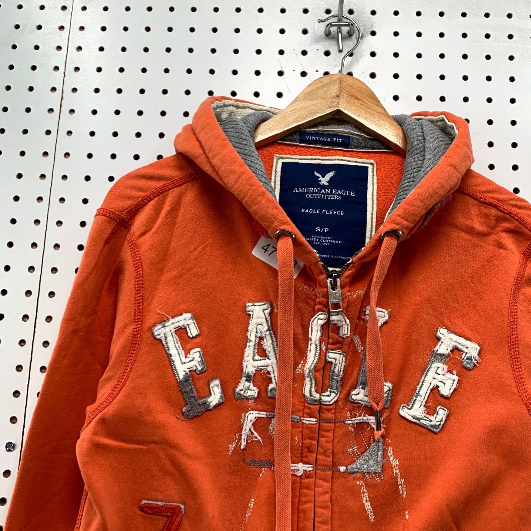 American Eagle Outfitters VINTAGE American Eagle Hoodie Sweatshirt Mens Small Orange Distressed Embroidered Y2K Size US S / EU 44-46 / 1 - 6 Thumbnail