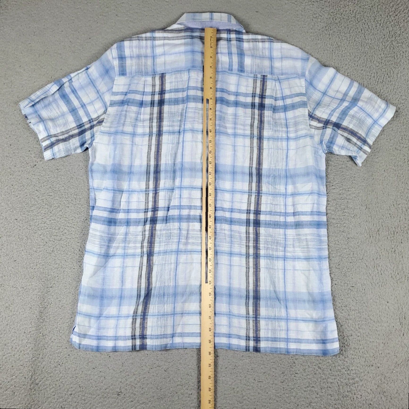 Tommy Bahama Tommy Bahama Shirt Mens M Blue Plaid Linen Button-Up Short Sleeve Hawaiian Aloha Beach Casual Shirt Mens Size US M / EU 48-50 / 2 - 5 Thumbnail