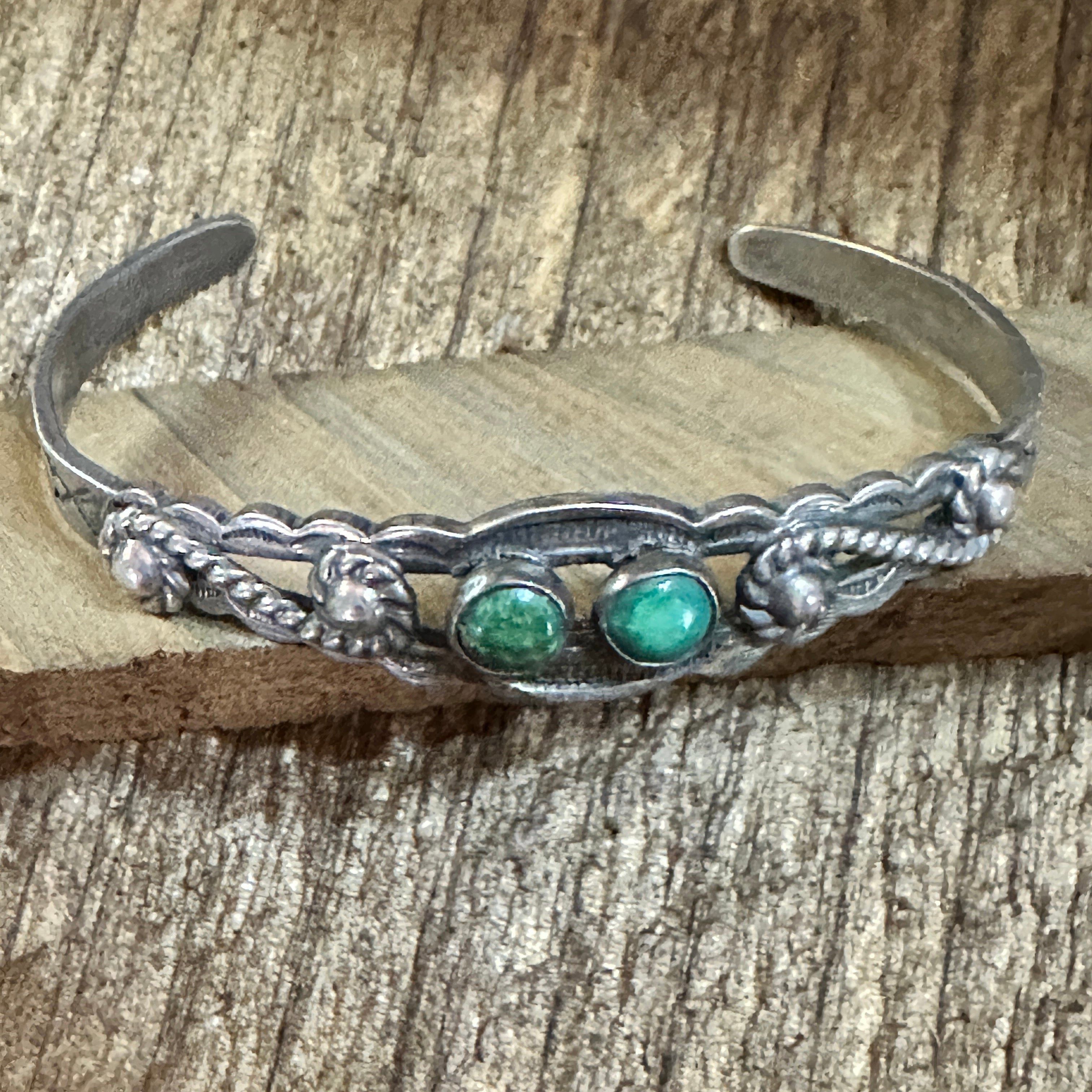 Other Handmade Navajo Spice Mojave Sterling Silver Cuff Bracelet w Size ONE SIZE - 2 Thumbnail