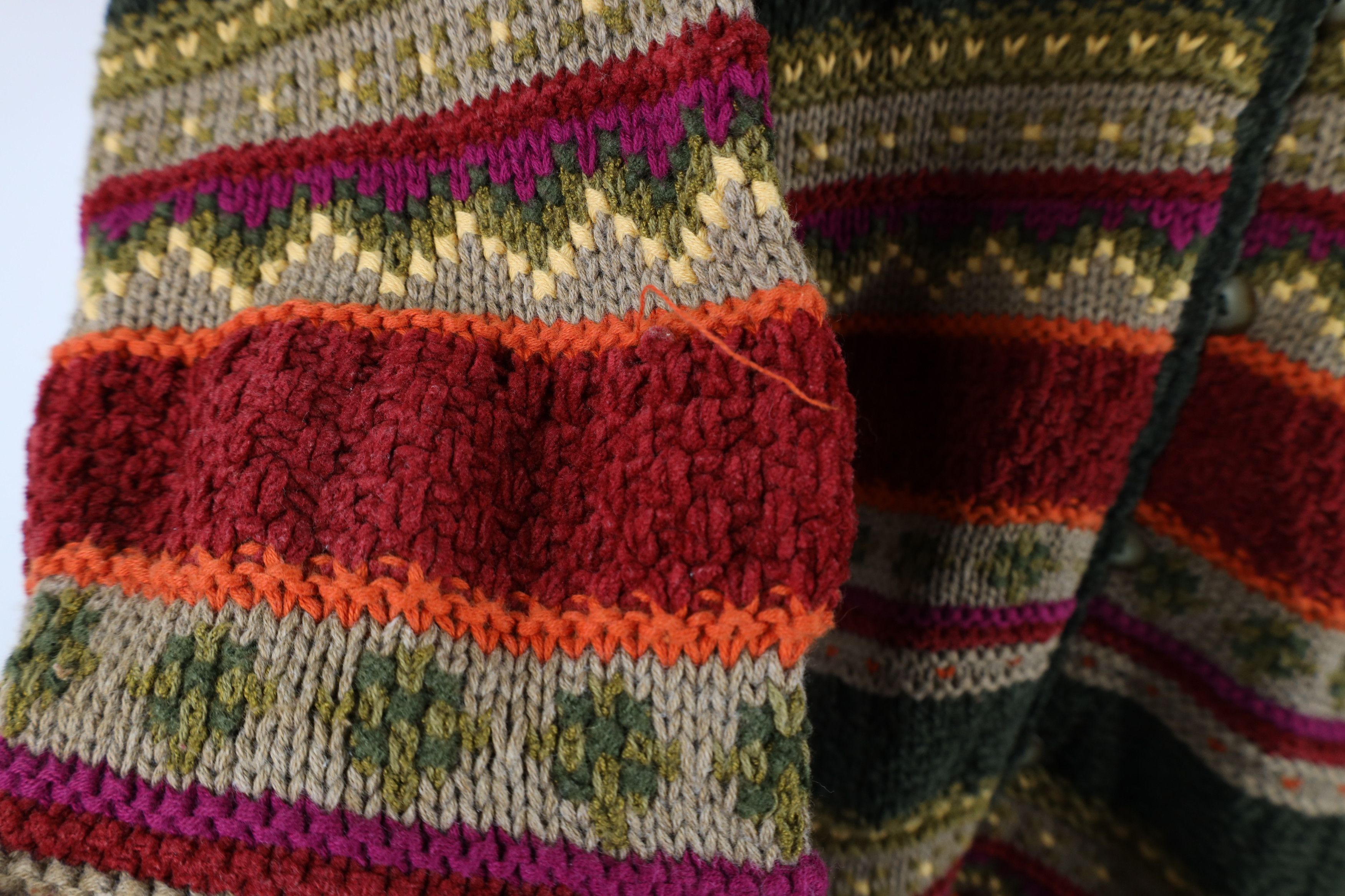 Vintage Vintage 90s Streetwear Fair Isle Knit Cardigan Sweater Size S / US 4 / IT 40 - 4 Thumbnail