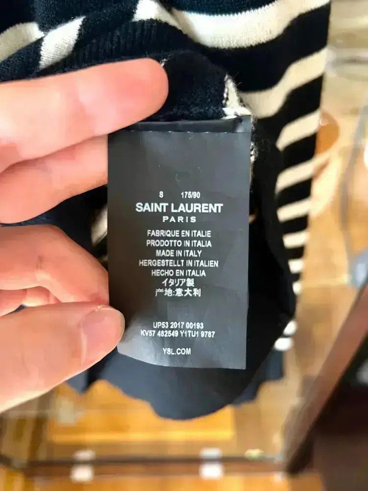 Saint Laurent Paris Saint Laurent Paris 17AW Stripes Hi-neck Knitwear-2507 Size US S / EU 44-46 / 1 - 5 Thumbnail
