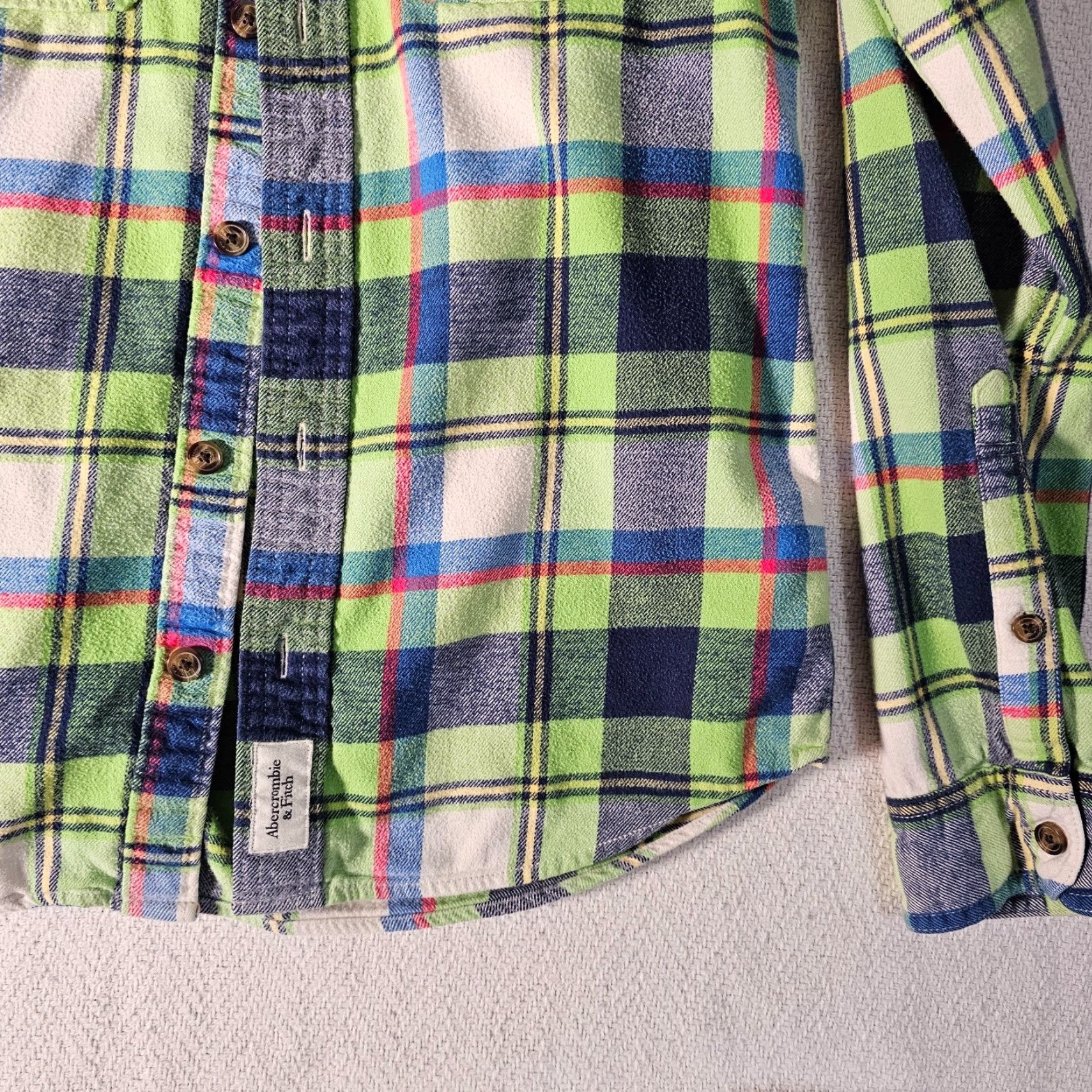 Abercrombie & Fitch VINTAGE Abercrombie & Fitch Mens Button-Up Shirt Flannel Plaid Long Sleeve Cotton Green Fall Winter Casual Size US M / EU 48-50 / 2 - 2 Thumbnail