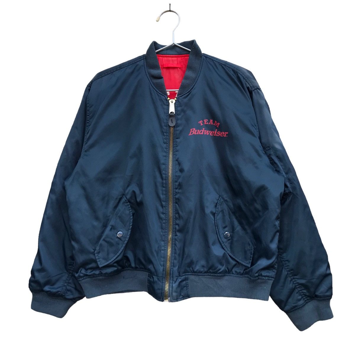 Budweiser × Vintage Vintage Budweiser Team Reversible Bomber Jacket Big Logo Size US L / EU 52-54 / 3 - 10 Thumbnail