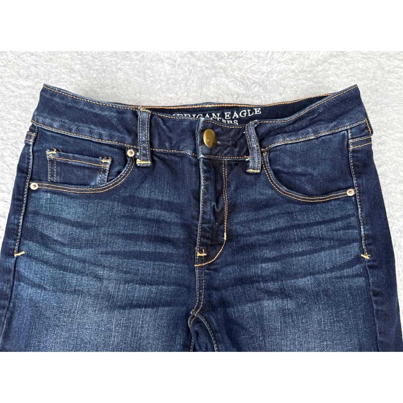 American Eagle Outfitters American Eagle Jeans Women 4 S Blue Skinny Super Stretch Cotton Blend Low 26x27 Size 27" / US 4 / IT 40 - 4 Thumbnail