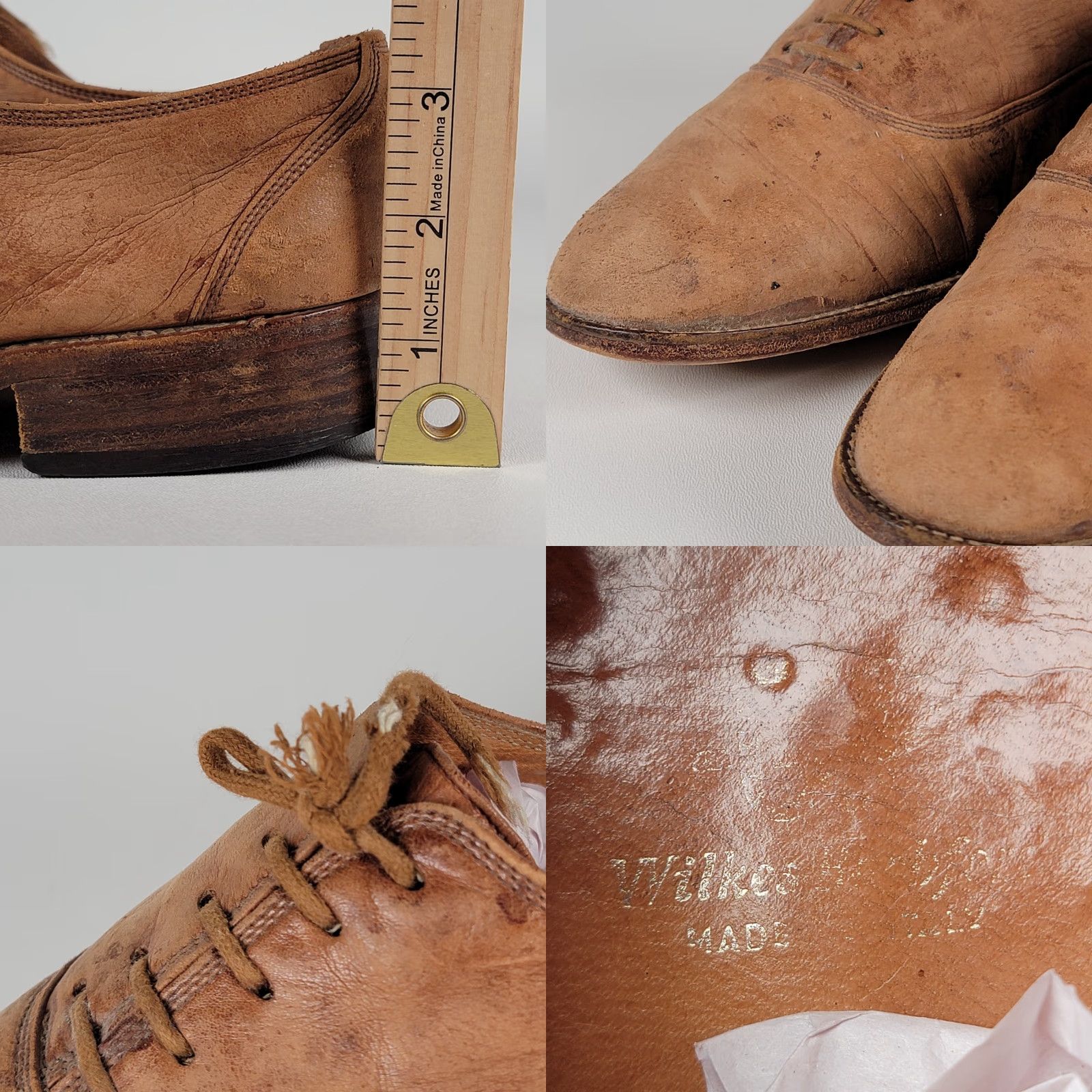 Vintage VINTAGE Wilkes Bashford Men's Dress Shoes Oxford Brown 8D Leather Upper Leather Outsole Lace Up Italy Mens Size US 8 / EU 41 - 8 Thumbnail