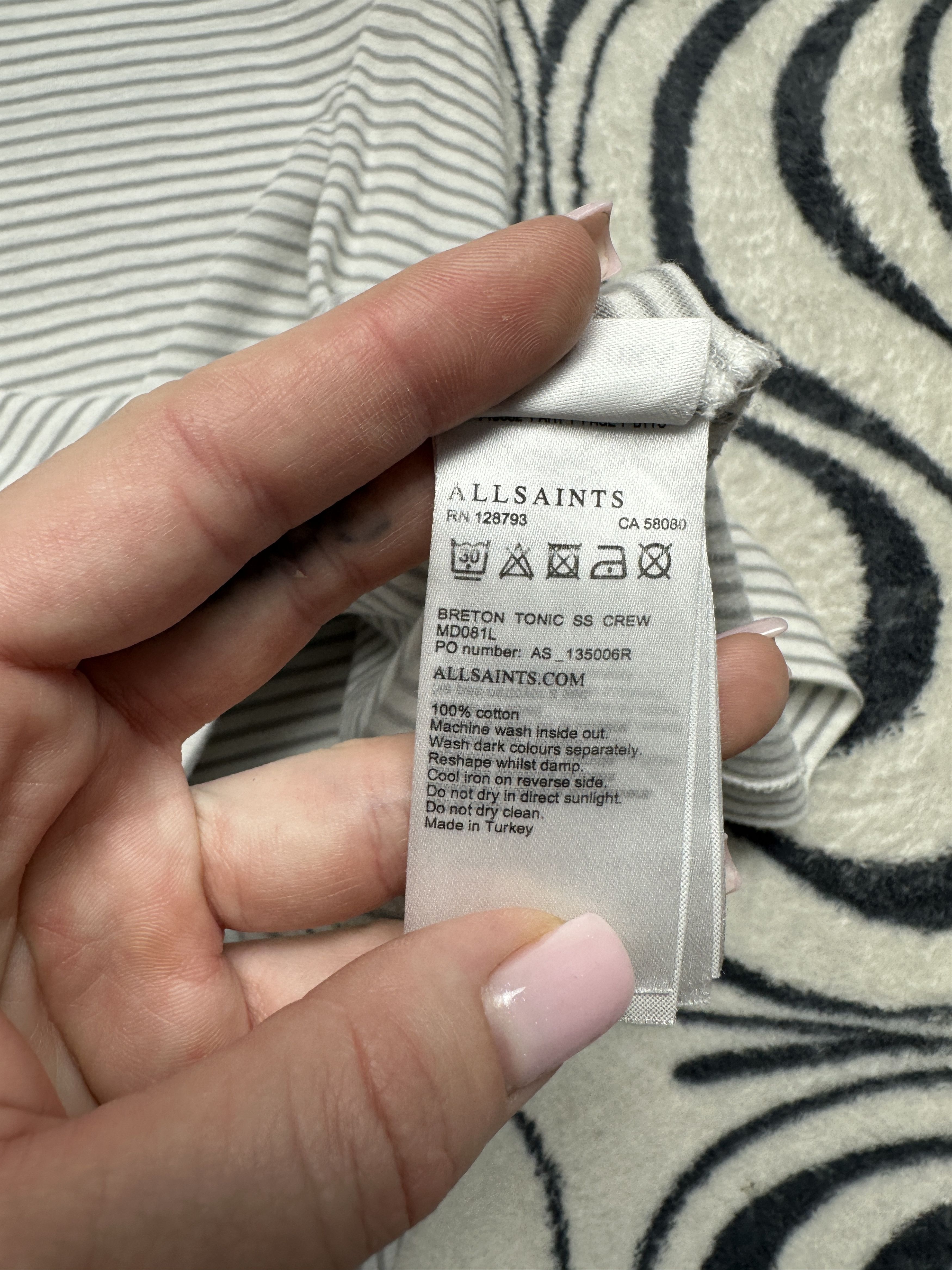 Allsaints AllSaints Mens Breton Tonic SS Crew Neck T-Shirt Tee Size US L / EU 52-54 / 3 - 5 Thumbnail
