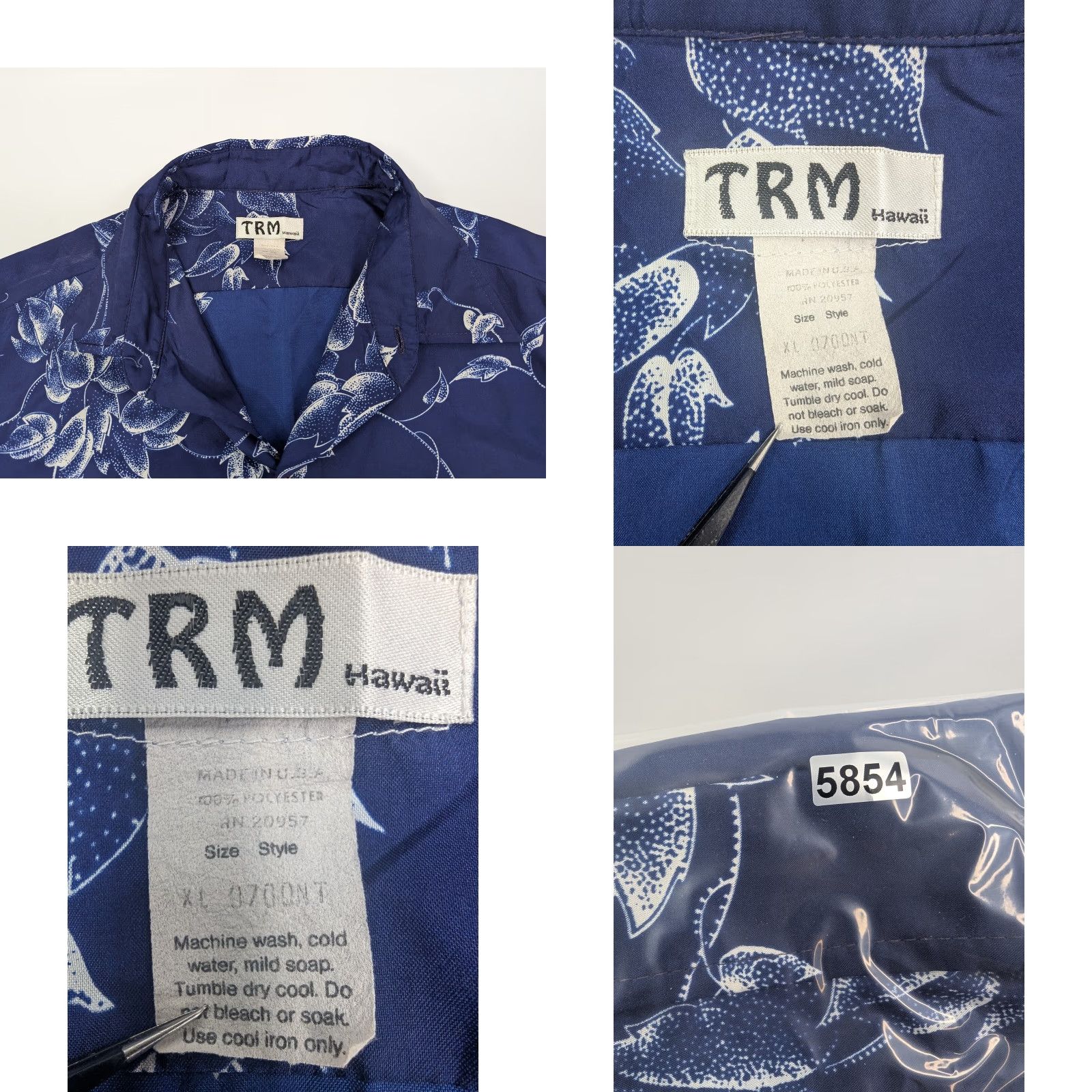 Vintage **VINTAGE TRM Hawaiian Blue XL Shirt Men’s Floral Polyester USA** User: Vintage TRM Hawaiian Blue XL Shirt Men’s Floral Polyester USA Size US XL / EU 56 / 4 - 8 Thumbnail