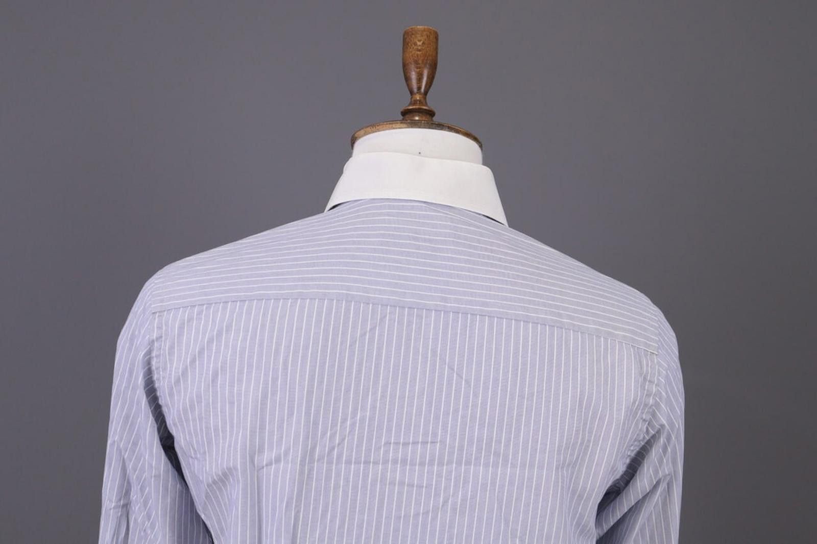 Eton Eton Contemporary Gray Pinstripe Down Shirt Size 38 / 15 Size US M / EU 48-50 / 2 - 12 Thumbnail