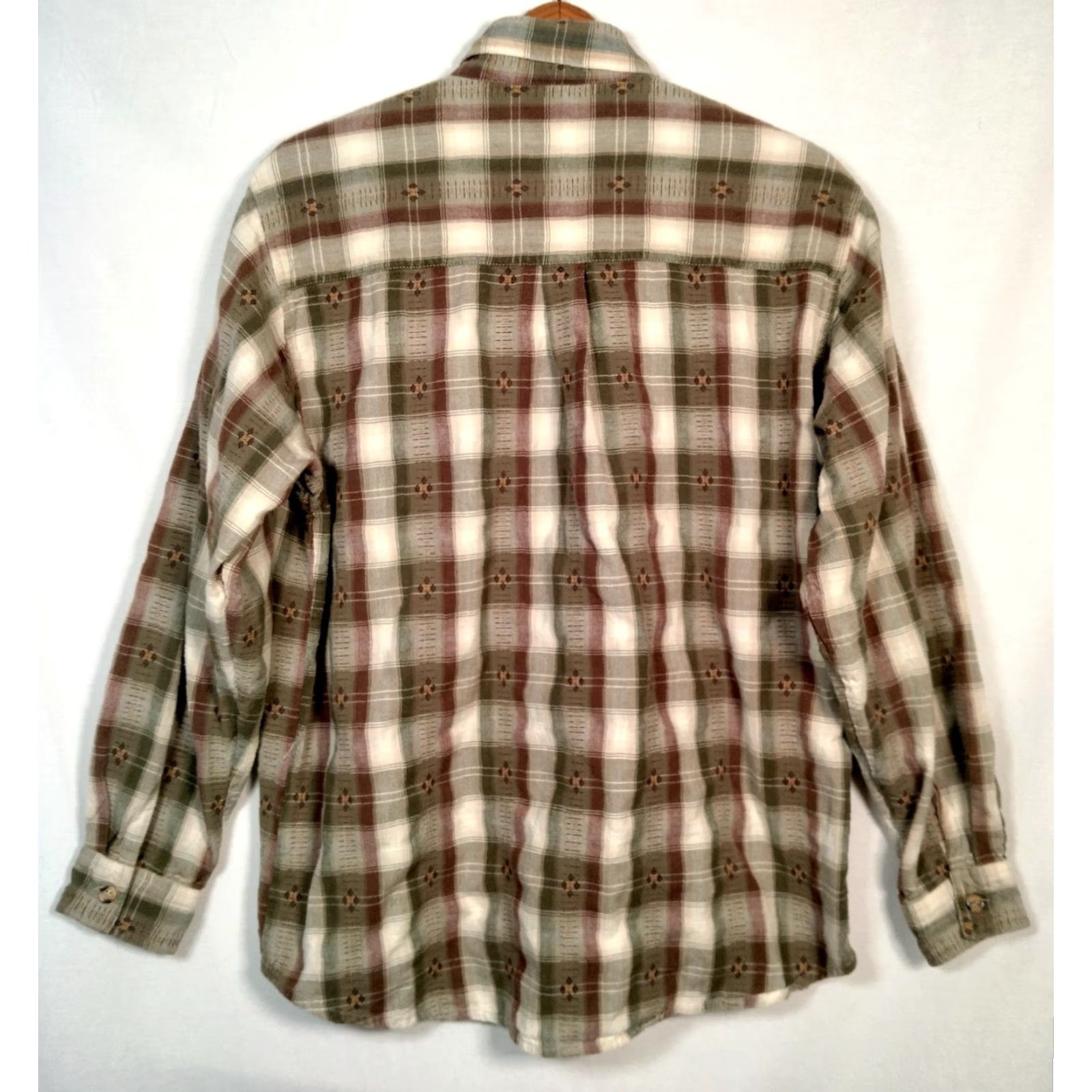 Vintage VINTAGE Casey & Max Blouse Women L Brown Plaid Embroidered Leaf Autumn Casual Size L / US 10 / IT 46 - 2 Thumbnail