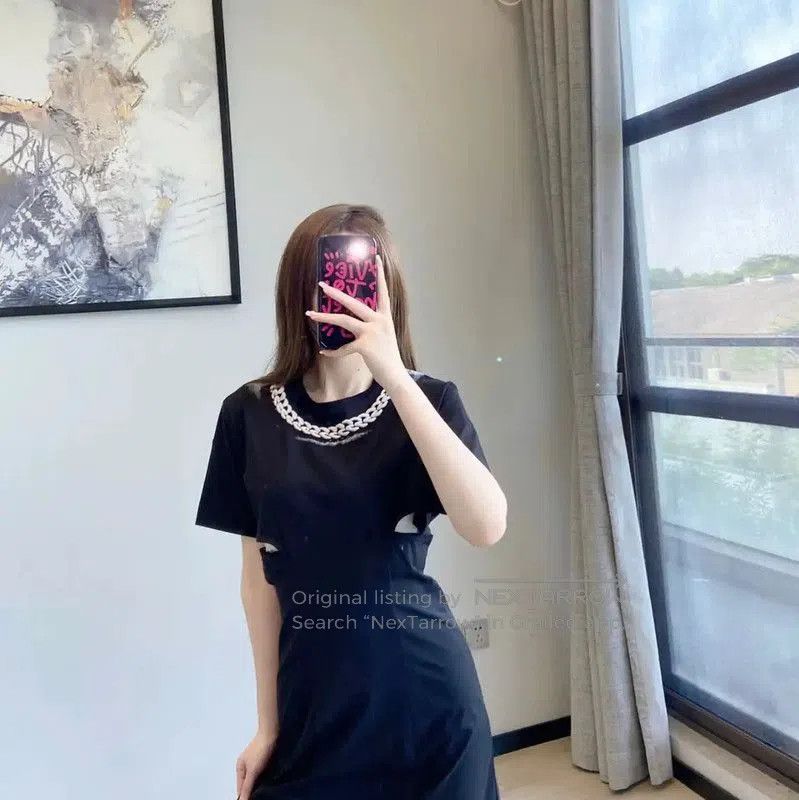 Givenchy Givenchy Black Cotton Short Sleeve Dress . Size M / US 6-8 / IT 42-44 - 9 Thumbnail