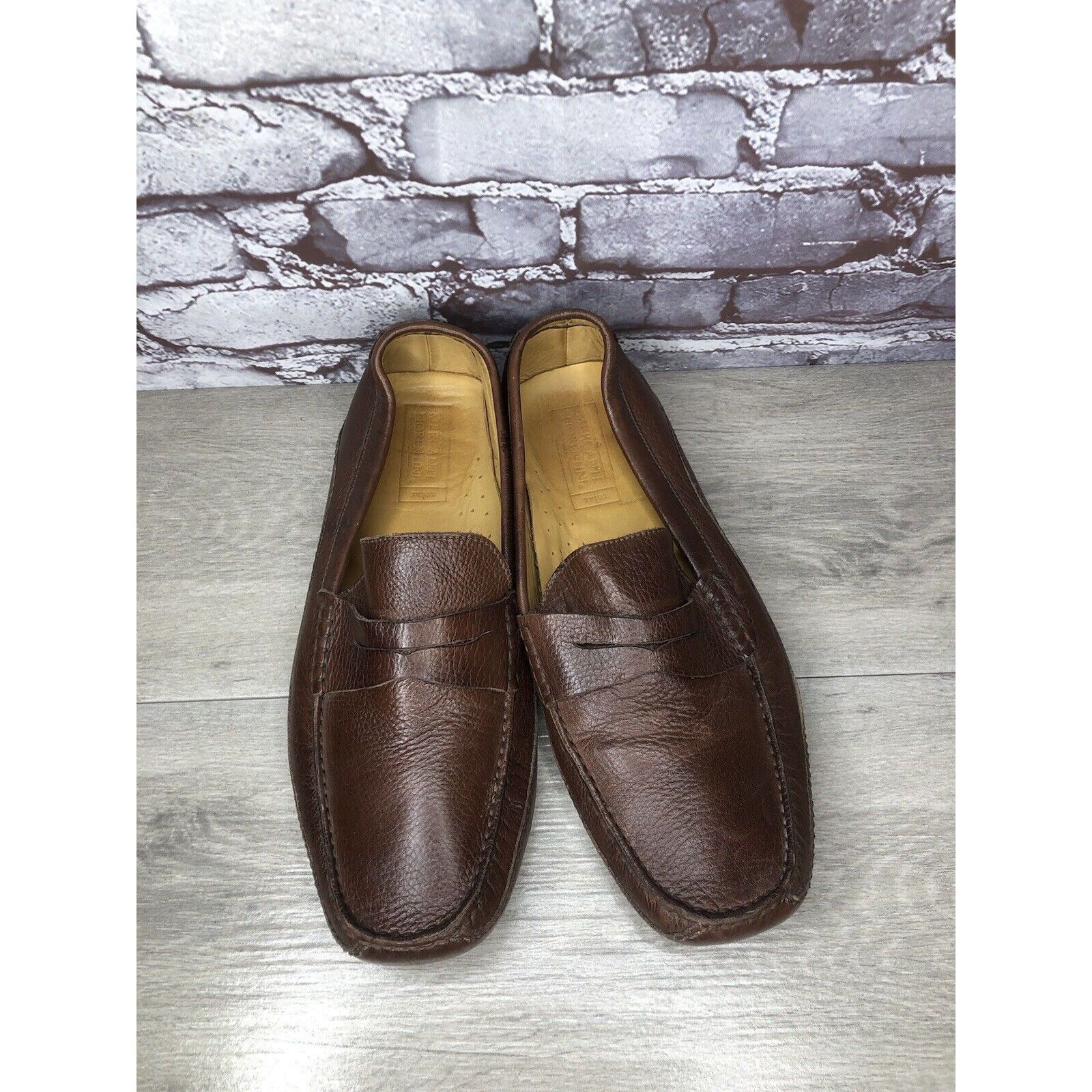 Mercanti Fiorentini Mercanti Fiorentini Relax Brown Leather Driving Penny Loafer Size US 13 / EU 46 - 12 Thumbnail