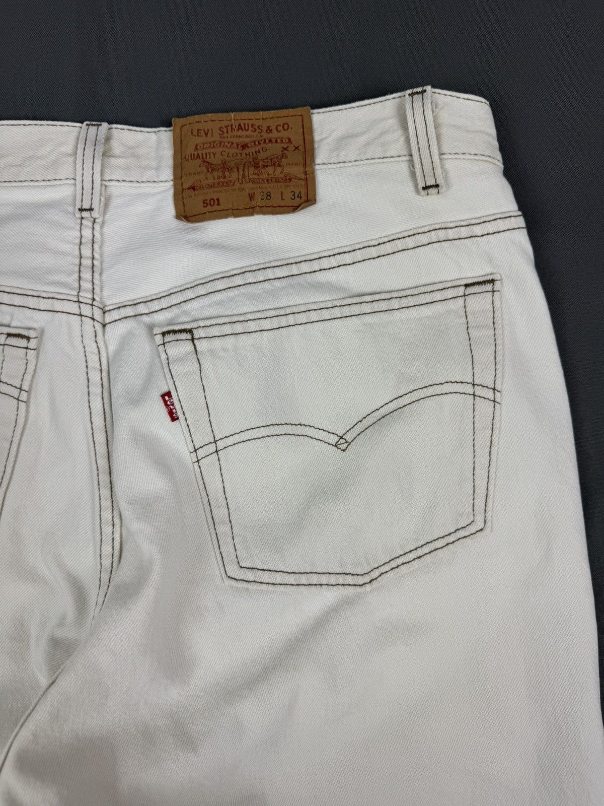 Levi's 90’s Vintage Faded Levi’s 501 White Jeans Pants Made in USA Size US 38 / EU 54 - 18 Thumbnail