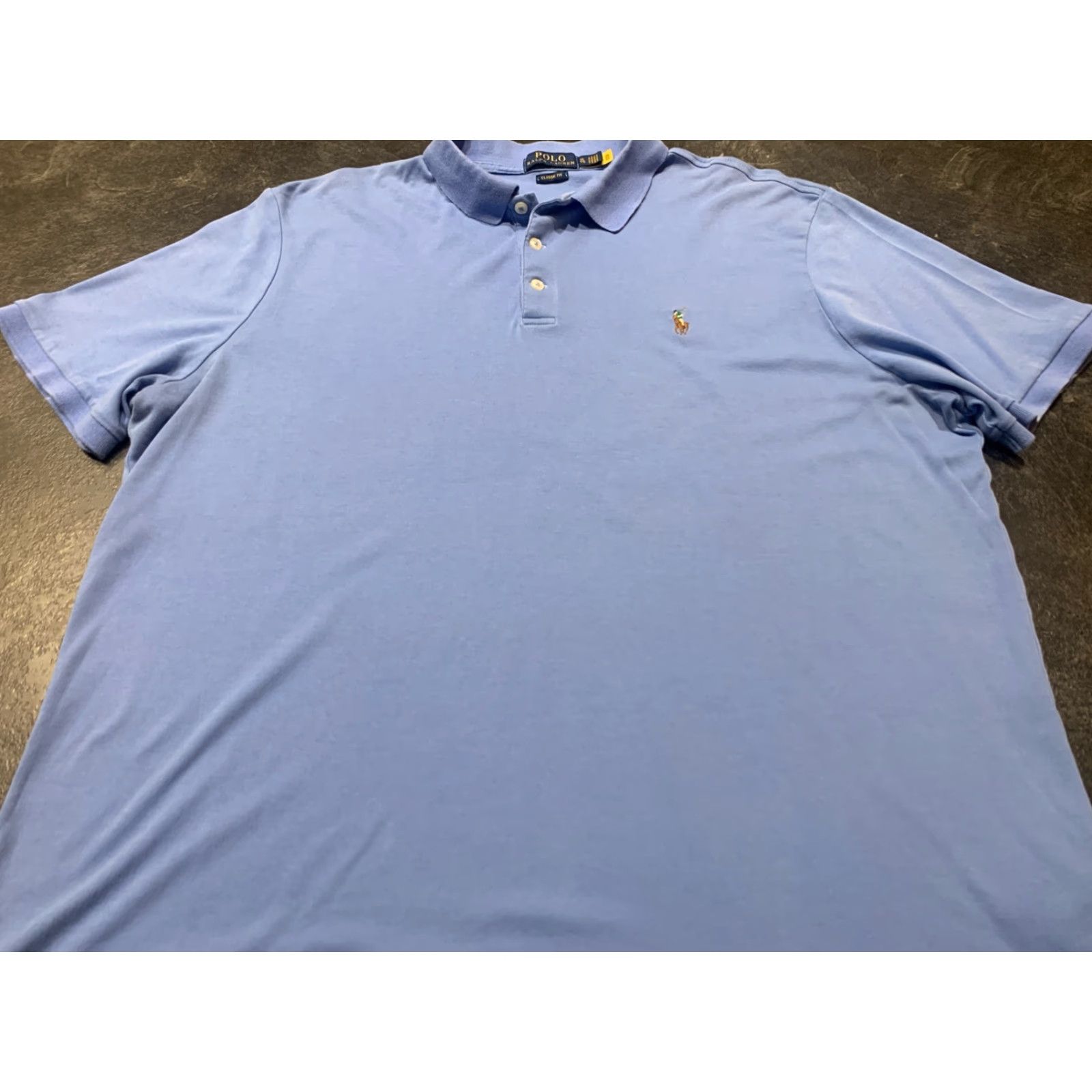 Ralph Lauren VINTAGE Ralph Lauren Polo Shirt Mens XL Short Sleeve Golf Solid Blue Fall Summer Spring Winter Casual Mens Size US XL / EU 56 / 4 - 2 Thumbnail