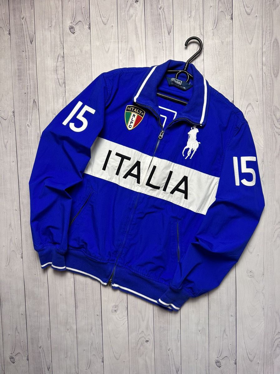 image of Polo Ralph Laurent Jacket Italia Big Logo 15 Size L in Blue, Men's