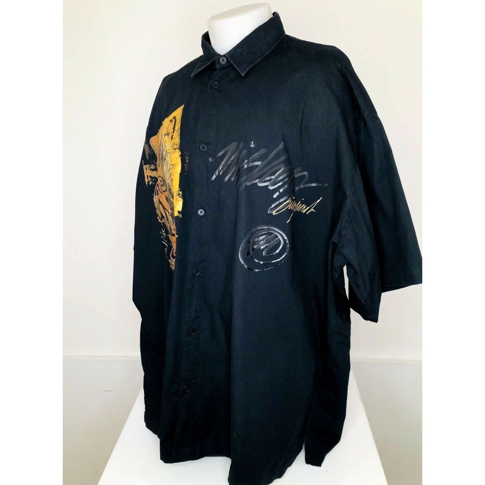 Vintage MISKEEN ORIGINALS / HAND PAINTED - Mens 4XL Hip Hop Vintage Shirt Shirt Mens 4XL Black Hip Hop Hand-Painted VINTAGE Size US XXL / EU 58 / 5 - 4 Thumbnail