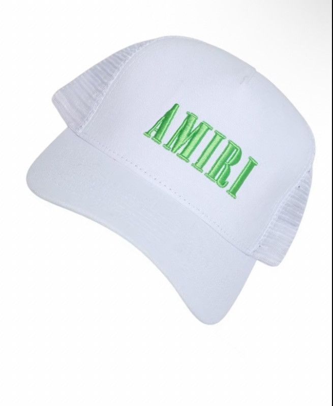 Amiri Mike amiri trucker logo hat white cap designer italy mesh Size ONE SIZE - 1 Preview