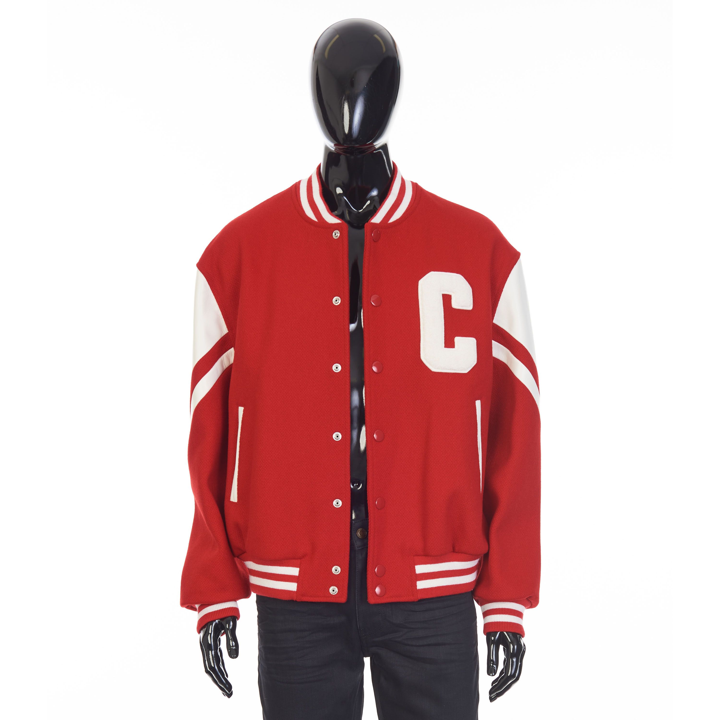 Celine Jackson Teddy Jacket - Red Textured Wool, 'C' Patch Size US M / EU 48-50 / 2 - 9 Thumbnail