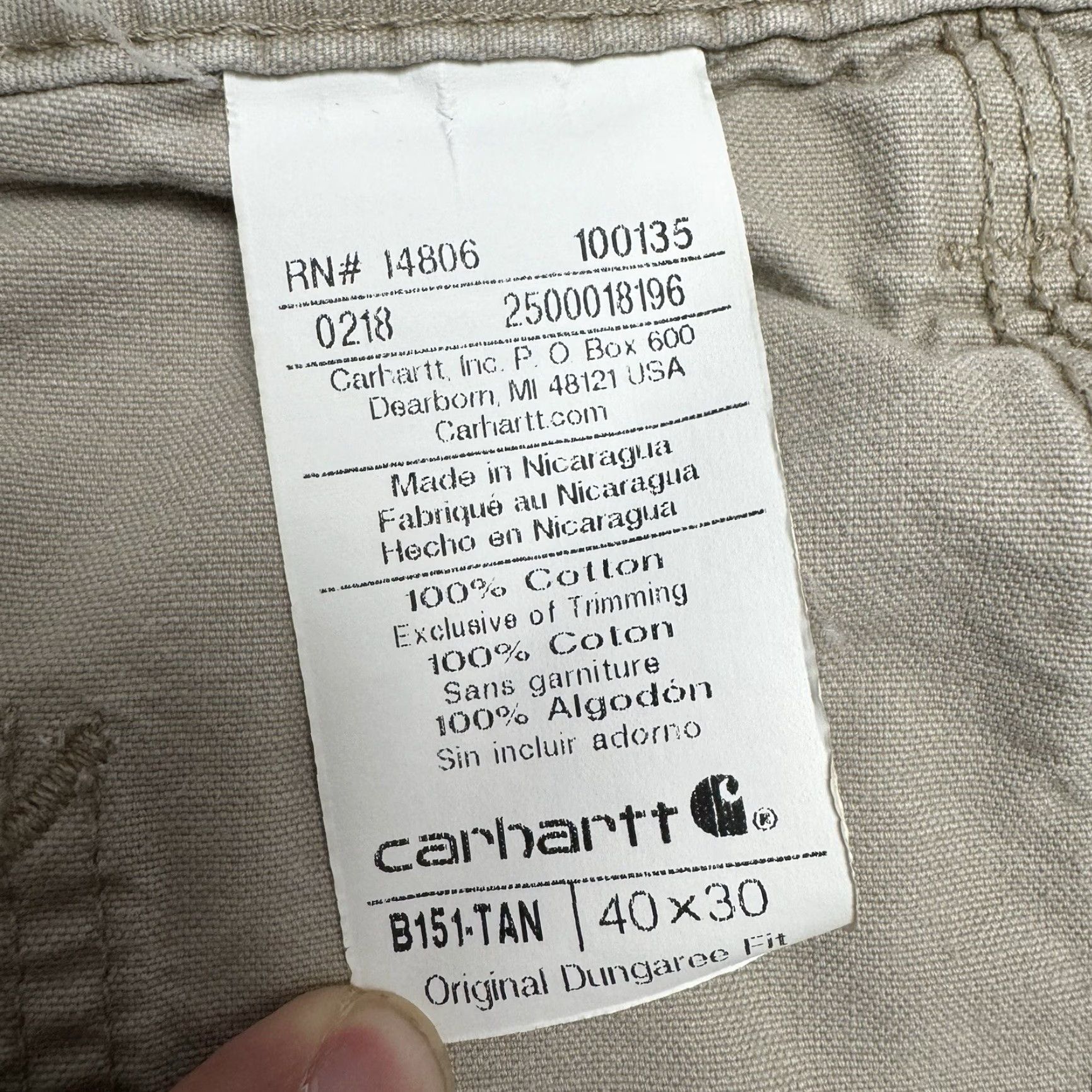 Carhartt Carhartt B151-TAN Men's 40x30 Y2K Distressed Pants Workwear Cargo Carpenter Pants Mens 40 Brown Regular 30 In Inseam Cargo Workwear Carhartt B151-TAN Size US 40 / EU 56 - 5 Thumbnail