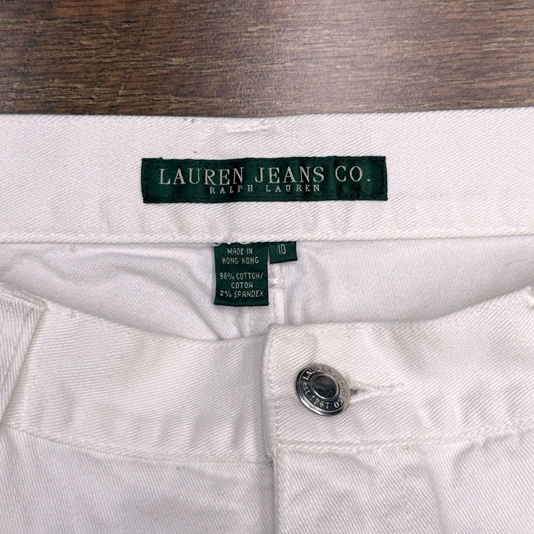 Ralph Lauren Lauren Ralph Lauren Jeans Womens 10 White Floral High Rise Stretch Denim 5-Pocket Regular Bootcut NWT Womens Jeans Size 32" / US 10 / IT 46 - 3 Thumbnail