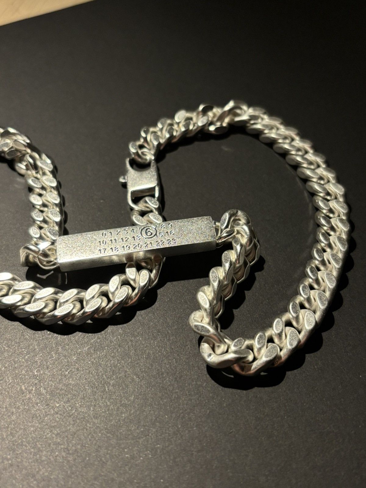 Maison Margiela Margiela Logo Silver Necklace Size ONE SIZE - 5 Thumbnail