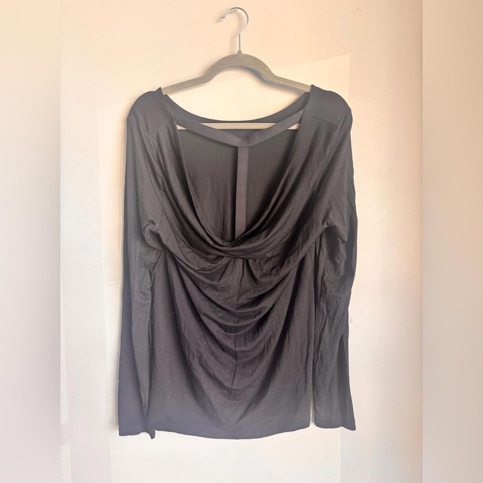 Designer Sarah Pacini Black Open Back, Ultra Stretchy Longsleeve Size S / US 4 / IT 40 - 2 Thumbnail