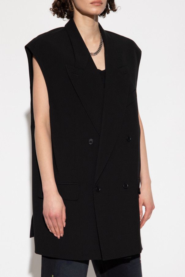 Balenciaga o1w1db10625 Sleeveless Jacket in Black Size XS / US 0-2 / IT 36-38 - 2 Thumbnail