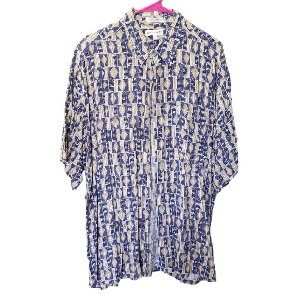 Pierre Cardin CT1538 Pierre Cardin Vintage Men's Tan & Blue Shirt XL Size US XL / EU 56 / 4 - 1 Thumbnail