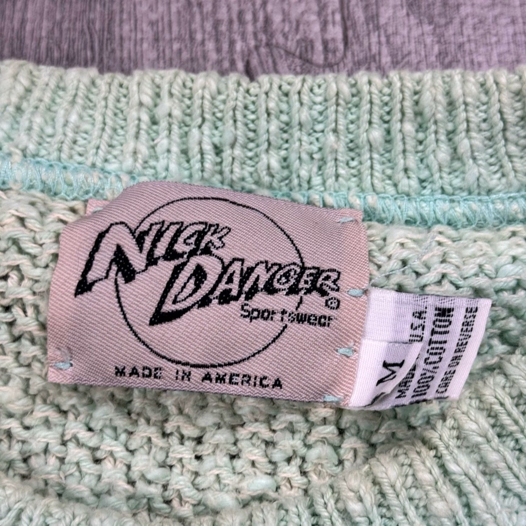 Vintage Vintage Nick Danger Chunky Knit Cotton Sweater Men's Green Turtleneck Pullover All Seasons SZ M Size US M / EU 48-50 / 2 - 4 Thumbnail