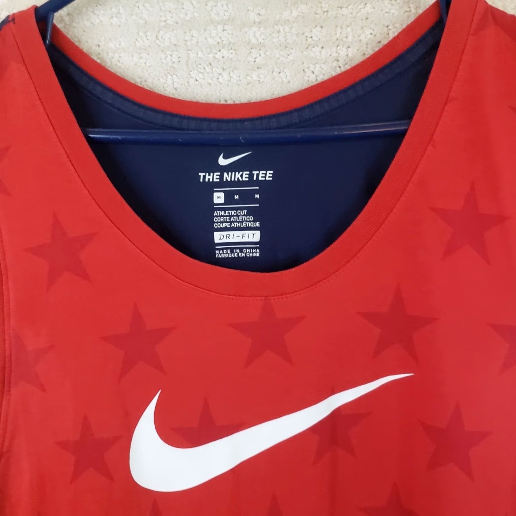 Nike Nike Dri-FIT Tank Top Sleeveless Crew Neck Men's M Red Navy USA Athletic Jersey Team Performance Sports Shirt Size US M / EU 48-50 / 2 - 4 Thumbnail