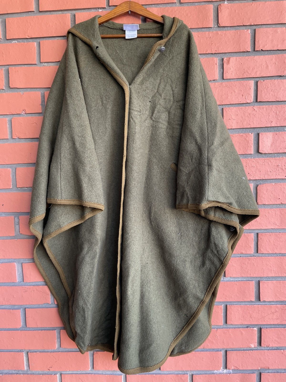 Laura Ashley Oversized Cape Poncho cardigan Olive Green Wool