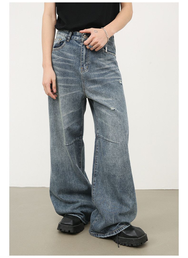 Japanese Brand × Jean Men's vintage washed distressed loose straight casual jeans Size US 32 / EU 48 - 2 Thumbnail