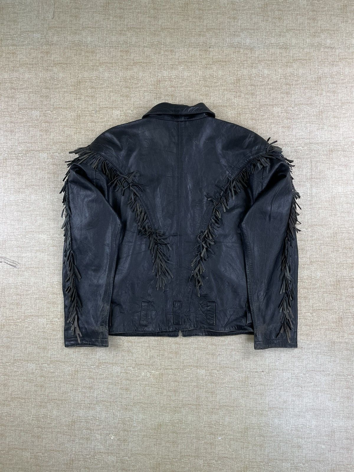 Le Grande Bleu (L.G.B.) × Seditionaries × Vintage VINTAGE SKIN CLUB 90s Fringe Leather Jacket Biker Size US M / EU 48-50 / 2 - 1 Thumbnail