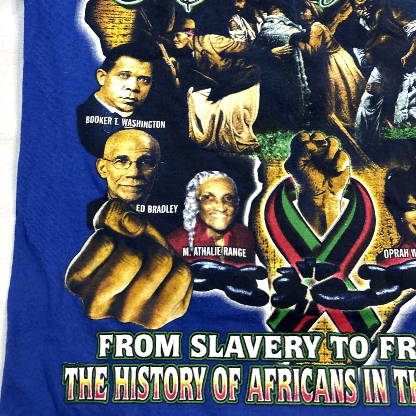 Vintage VINTAGE Blue Shirt Size Medium African Americans Black History rap Tee Style Mens Size US M / EU 48-50 / 2 - 6 Thumbnail