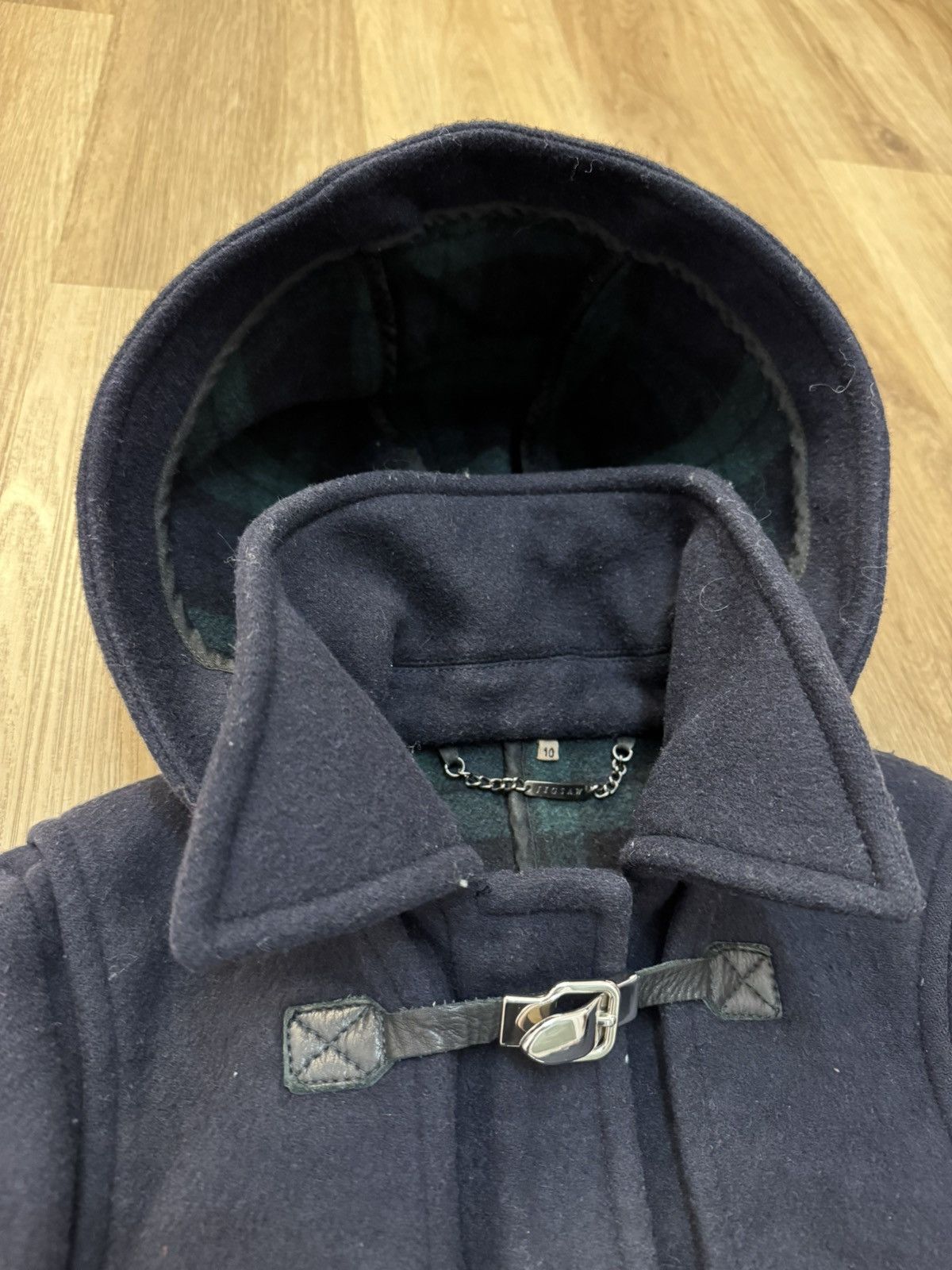 Jigsaw Jigsaw Wool Duffle Coat Jacket Leather Navy size 10 S Size M / US 6-8 / IT 42-44 - 8 Thumbnail