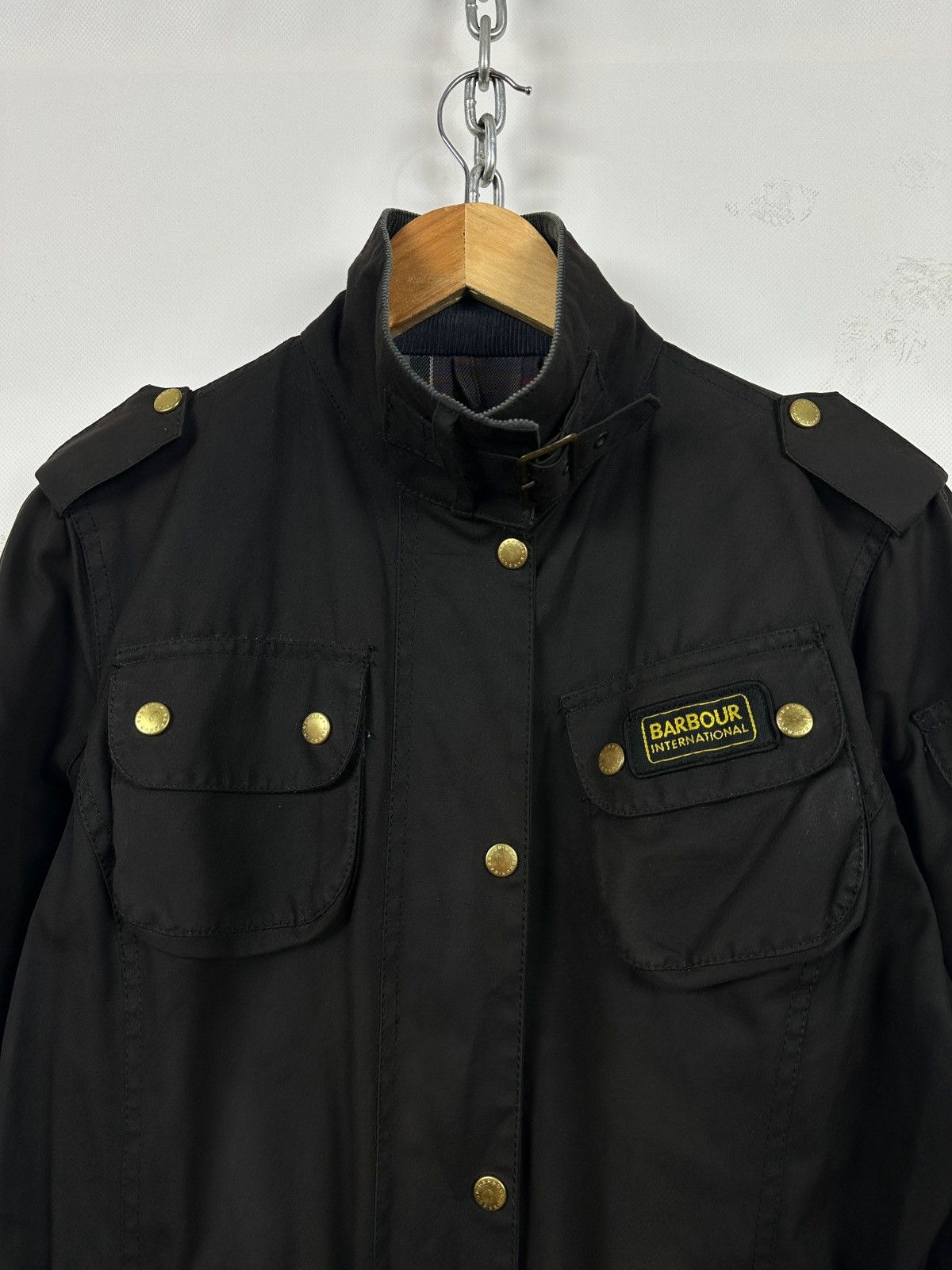 Barbour Barbour International Utility Black Waxed Motorcycle Jacket Size L / US 10 / IT 46 - 9 Thumbnail