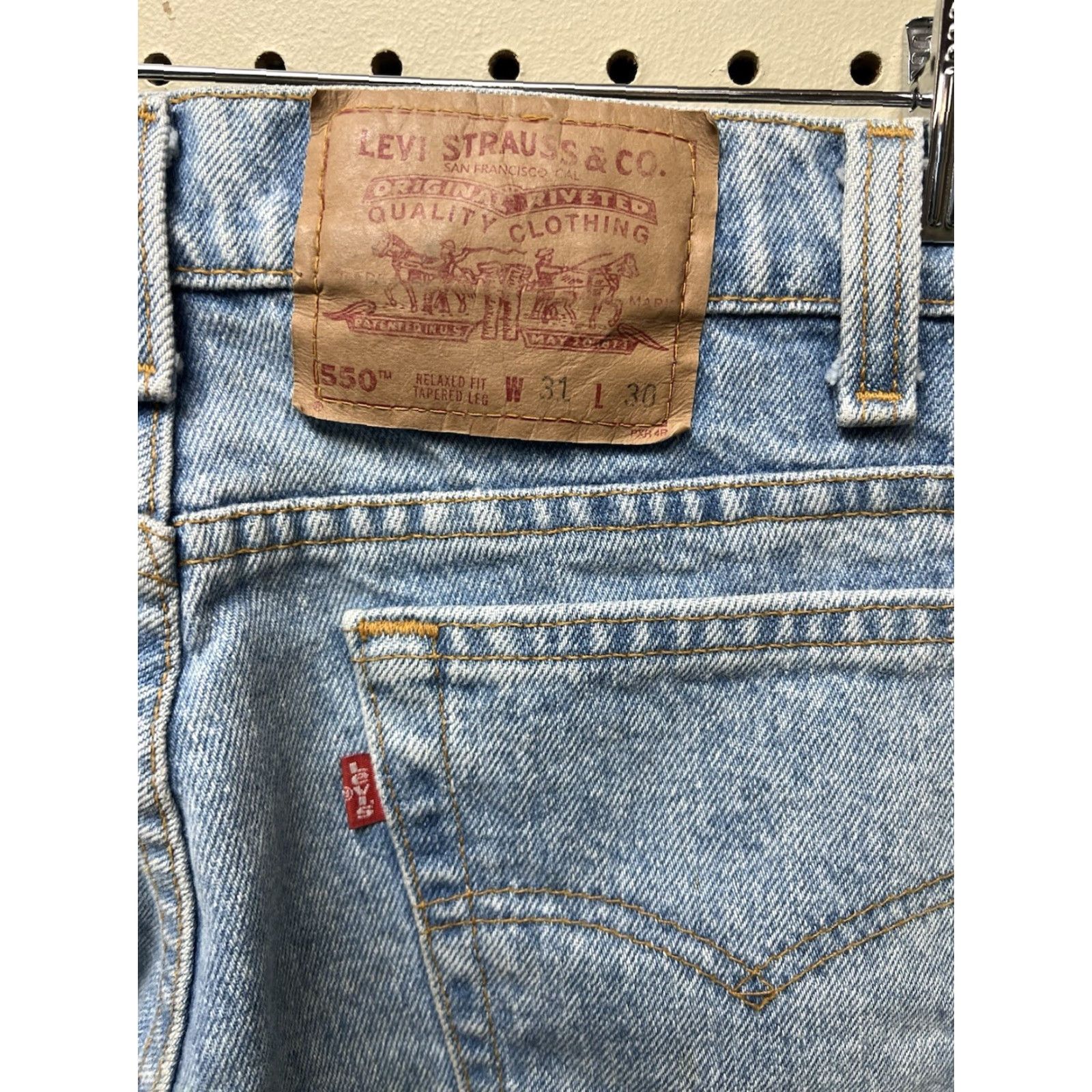 Levi's VINTAGE Levi's Jeans 550 Mens 30x30 Blue Light Relaxed Fit Denim USA Made Size US 30 / EU 46 - 3 Thumbnail