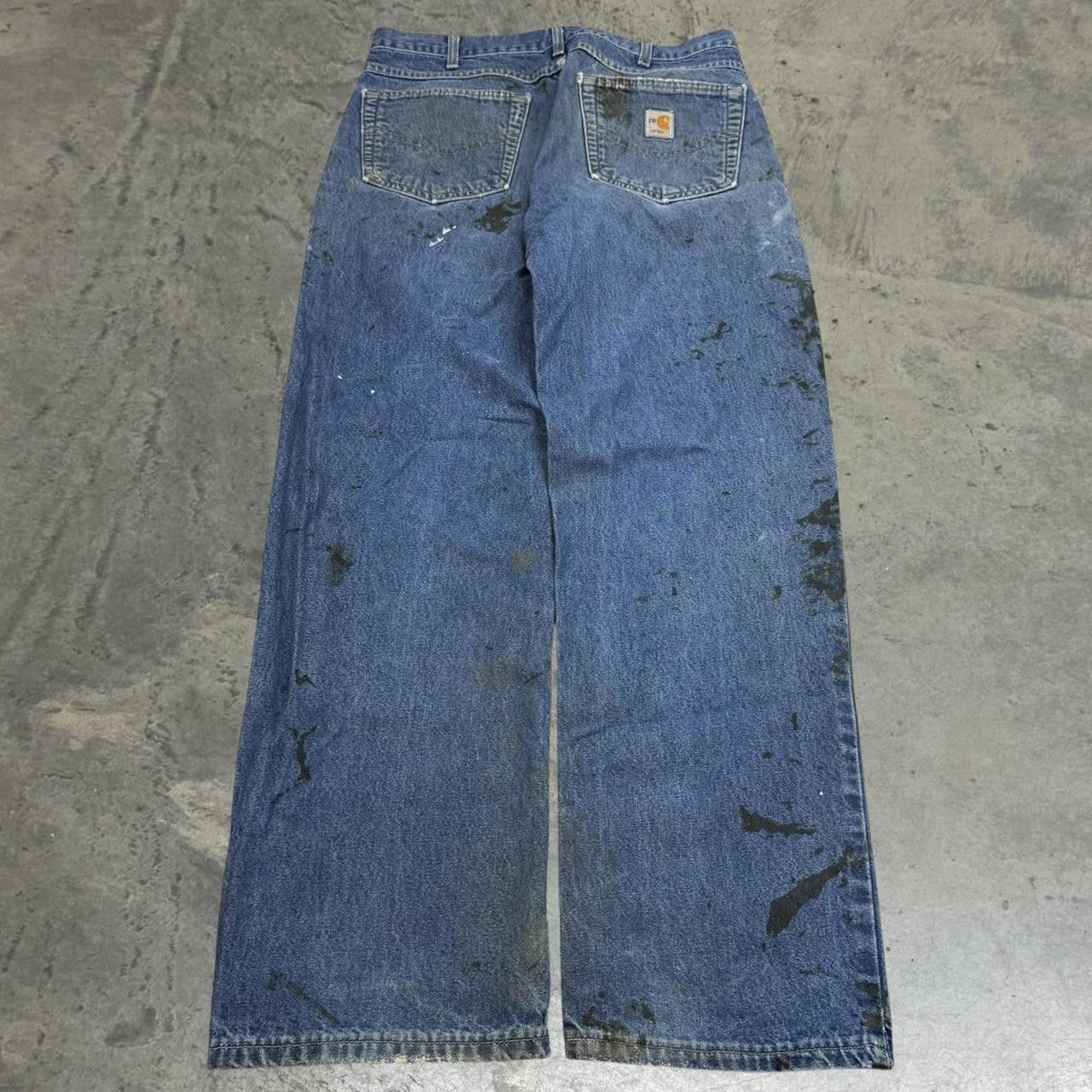 Carhartt × Vintage Vintage Y2K Carhartt Distressed Blue Jeans Size US 32 / EU 48 - 4 Thumbnail
