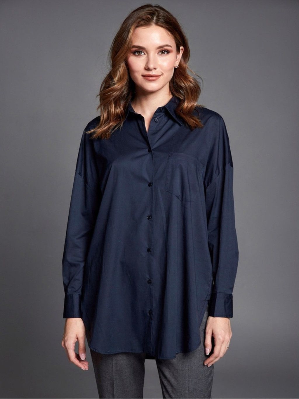 Zara ZARA Black Oversized Poplin Button Down Shirt L Batwing Slv Size L / US 10 / IT 46 - 2 Thumbnail
