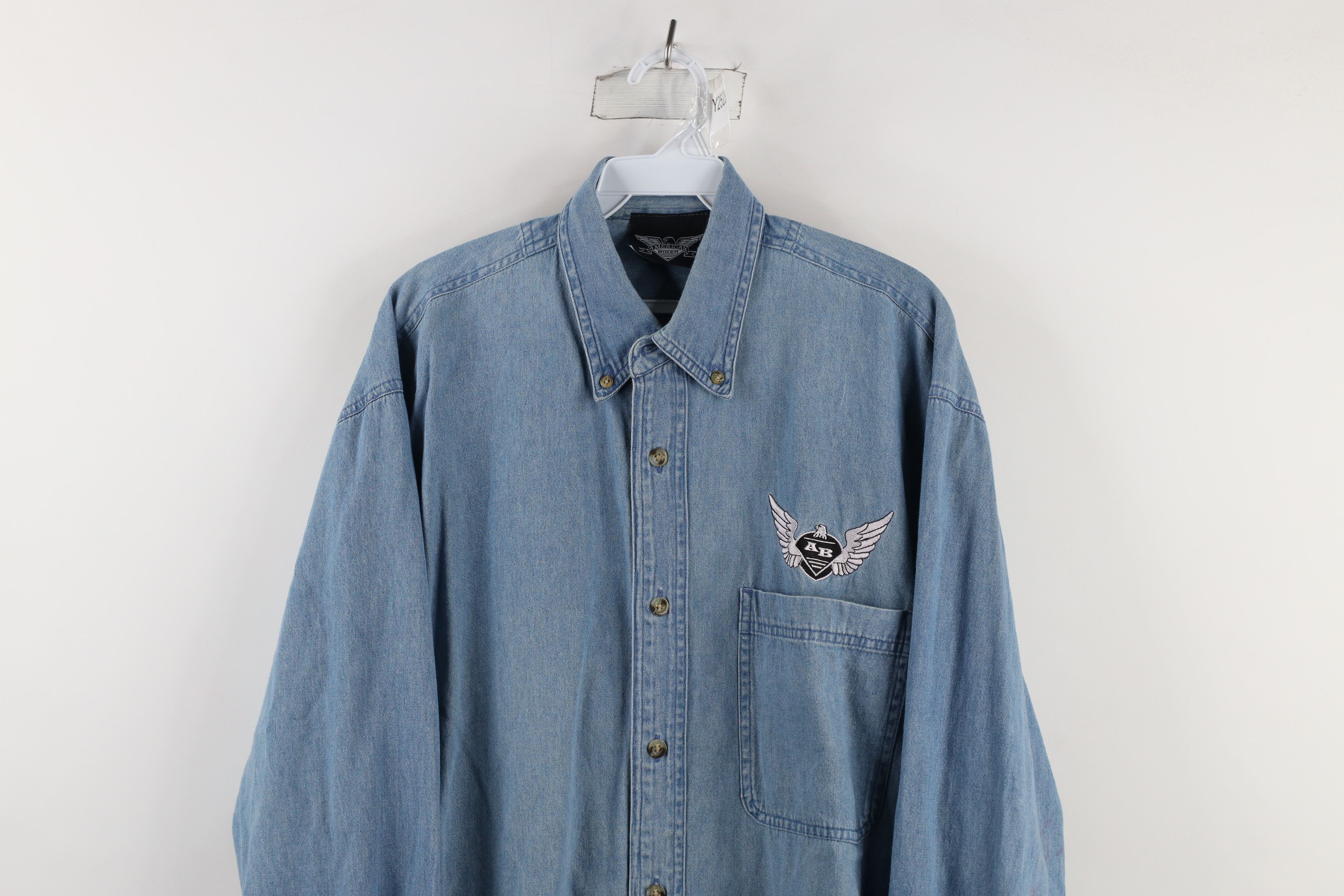 Vintage Vintage Y2K 2000 Eagle Lightning Denim Button Shirt Size US M / EU 48-50 / 2 - 2 Thumbnail