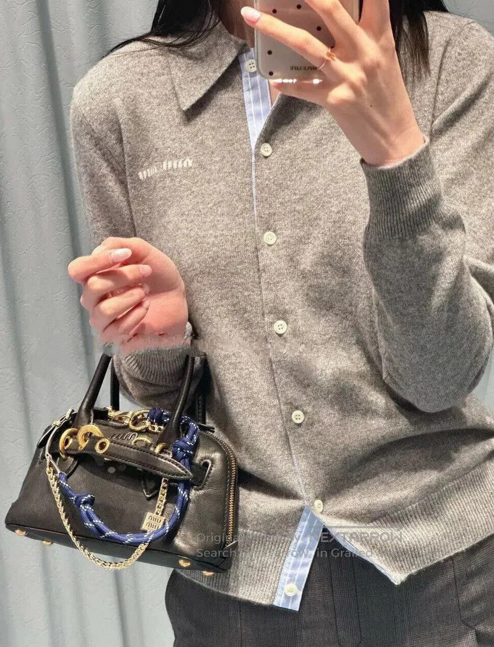 Miu Miu Miu Miu Gray Knit Cardigan. Size M / US 6-8 / IT 42-44 - 7 Thumbnail