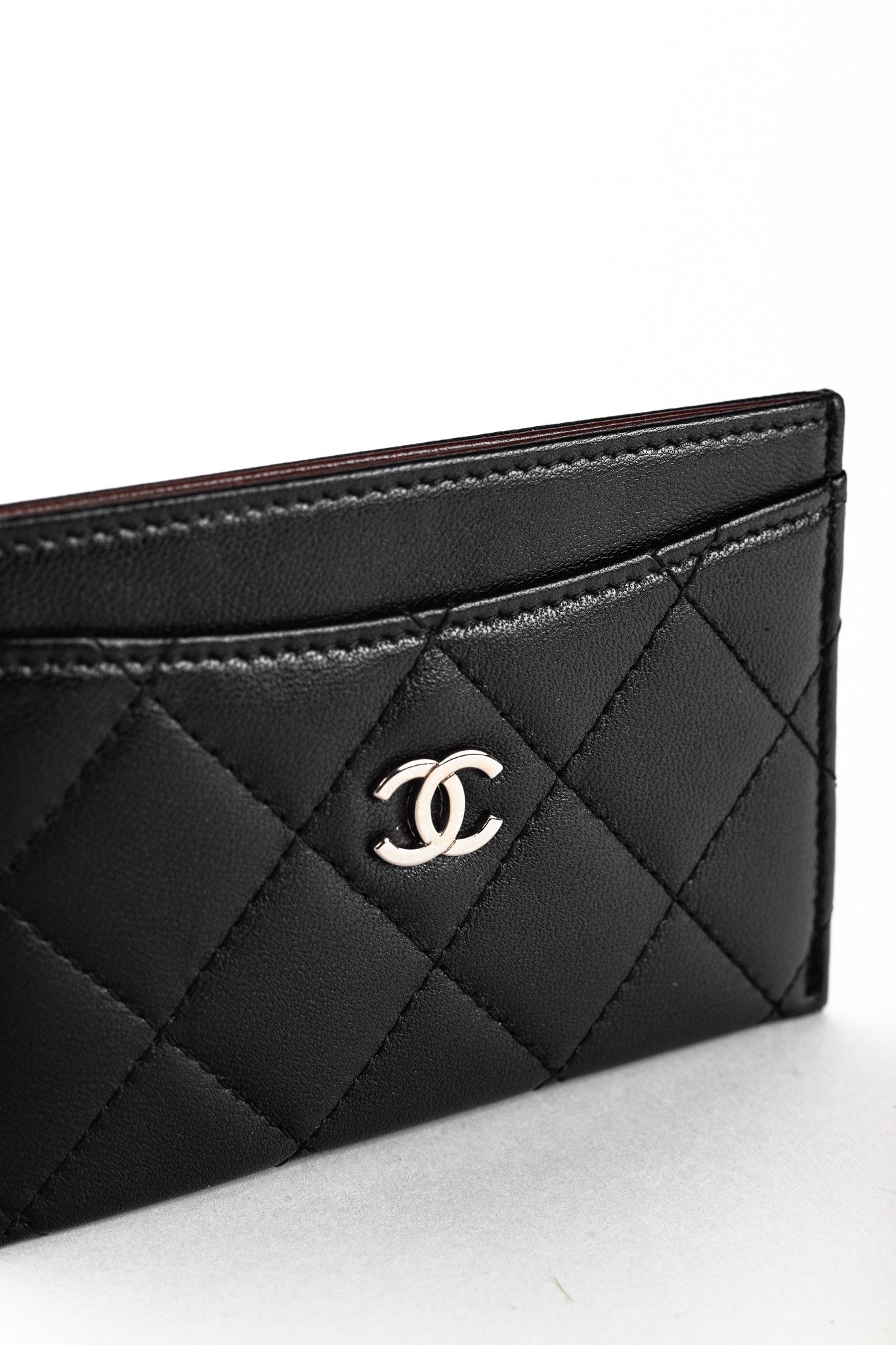 Chanel Chanel Black Lambskin Leather Quilted CC Card Holder Size ONE SIZE - 6 Thumbnail