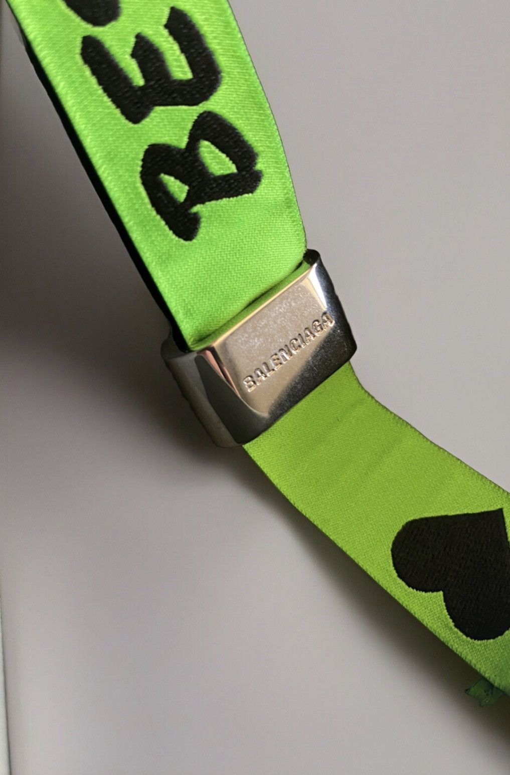 Pre-owned Balenciaga Best Mom Ever Bracelet With Silver Hardware