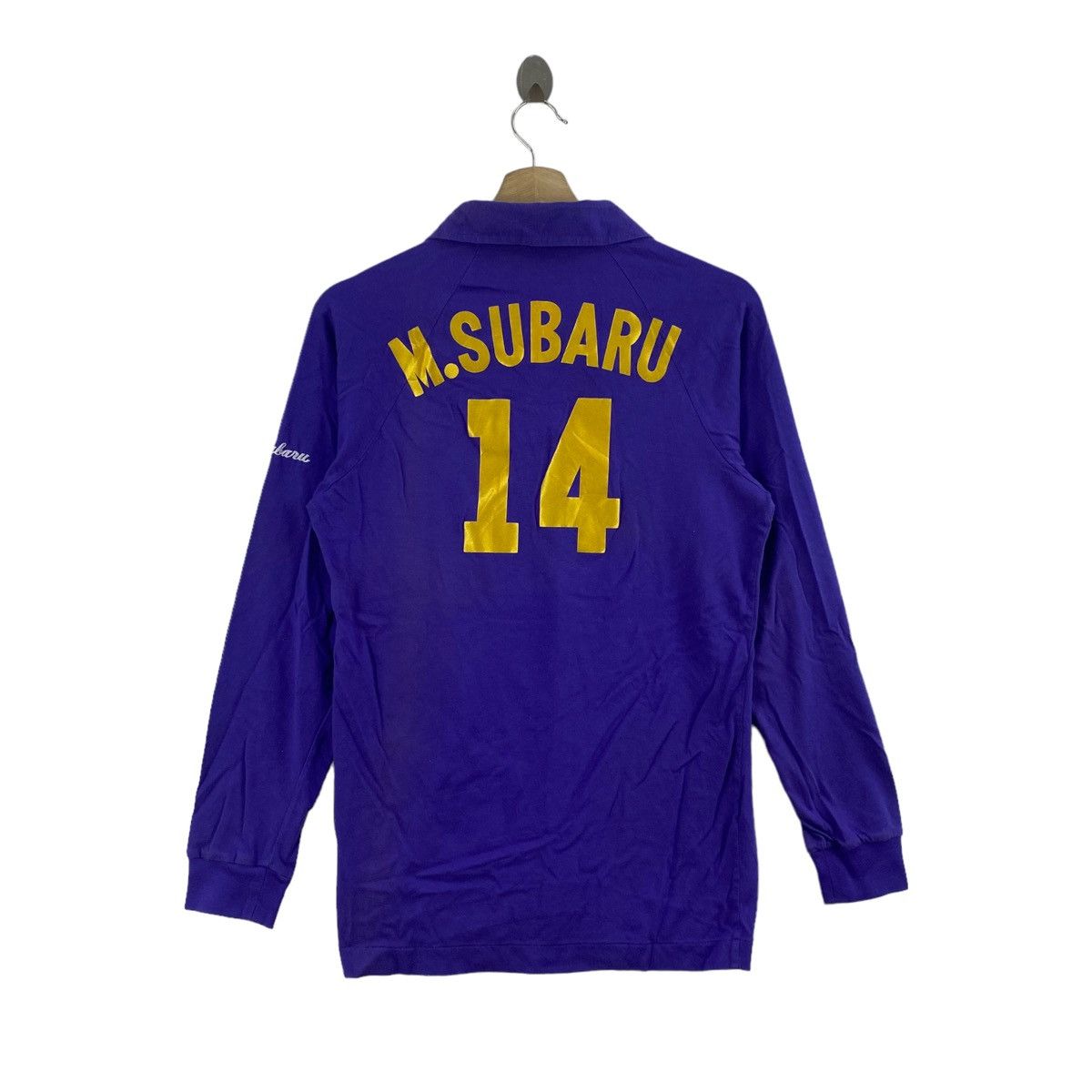 Asics Vintage ASICS M.SUBARU 14 Big Print Purple Long Sleeve Shirt Size US S / EU 44-46 / 1 - 1 Thumbnail