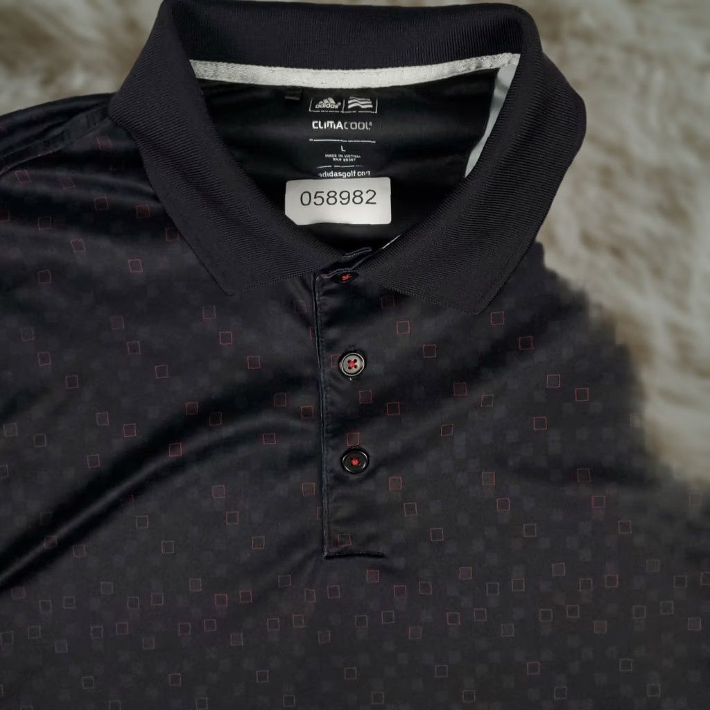 Adidas Adidas Polo Shirt Mens L Black Red Geometric Golf Casual Short Sleeve Shirt Mens Black Geometric Polo Adidas L Size US L / EU 52-54 / 3 - 1 Thumbnail