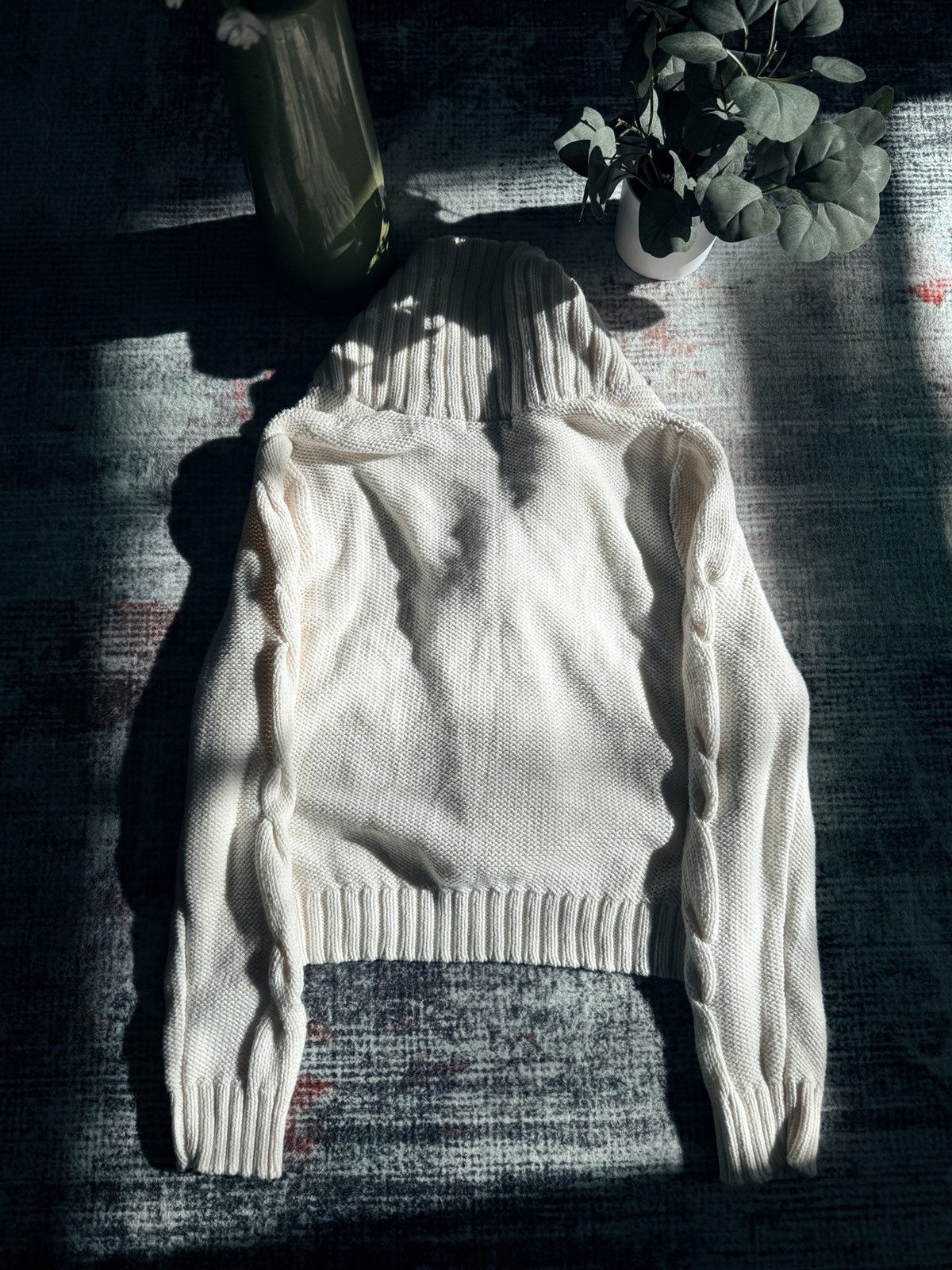 Japanese Brand × Vintage Cardigan White Cable Knit Sweater Pullover Sweater women Size M / US 6-8 / IT 42-44 - 4 Thumbnail