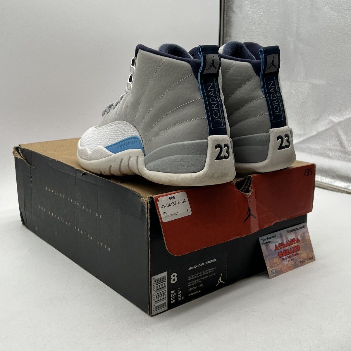 Jordan Brand Air Jordan 12 grey university blue Size US 8 / EU 41 - 4 Thumbnail